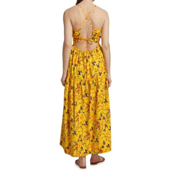 A.L.C. 'Arit' Printed Cotton Sleeveless Maxi-Dress, Sole Yellow Multi - Picture 3 of 4
